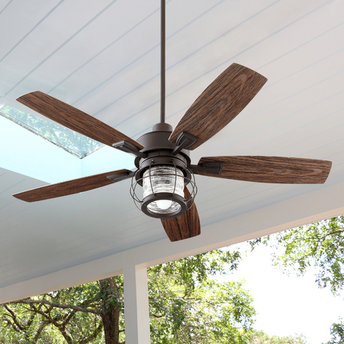 Quorum Lighting Galveston Oiled Bronze Ceiling Fan with Light by Quorum Lighting 13525-86