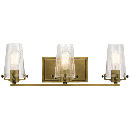 Kichler Lighting Seeded Glass Bathroom Light Brass by Kichler Lighting 45297NBR