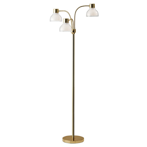 Adesso Home Presley Shiny Gold Floor Lamp with Bowl / Dome Shade