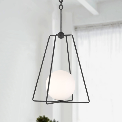 Currey and Company Stansell Antique Bronze Pendant Light with Globe Shade