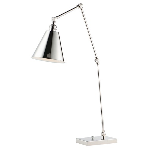 Maxim Lighting Maxim Lighting Library Polished Nickel Swing Arm Lamp with Conical Shade 12226PN
