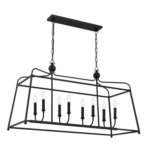 Crystorama Lighting Libby Langdon Sylvan Linear Chandelier in Black by Crystorama Lighting 2249-BF_NOSHADE