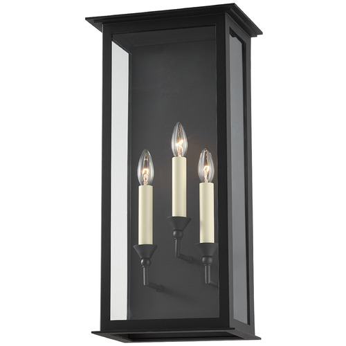 Troy Lighting Chauncey Textured Black Outdoor Wall Light