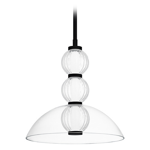 Quoizel Lighting Elway Matte Black LED Pendant Light with Globe Shade