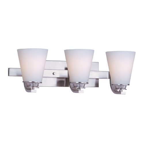 Conical Satin Nickel Bathroom Light by Maxim Lighting