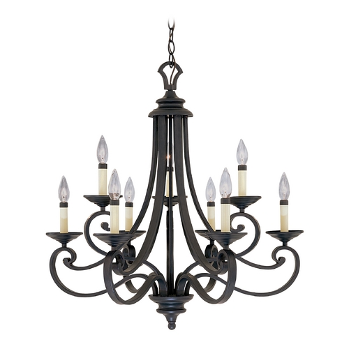 Chandelier in Natural Iron Finish