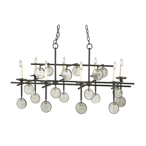 Sethos Rectangular Chandelier in Old Iron by Currey & Company