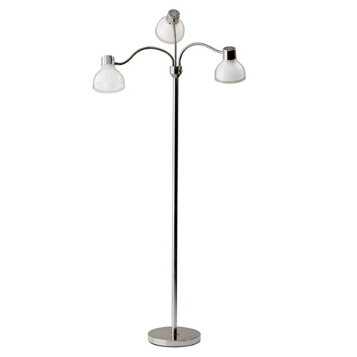 Adesso Home Presley Polished Nickel Floor Lamp with Bowl / Dome Shade