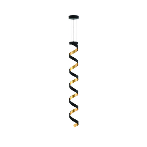 52-Inch LED Spiral Pendant in Black & Gold by Arnsberg