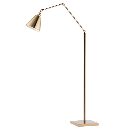Maxim Lighting Maxim Lighting Library Heritage Brass Swing Arm Lamp with Conical Shade 12228HR
