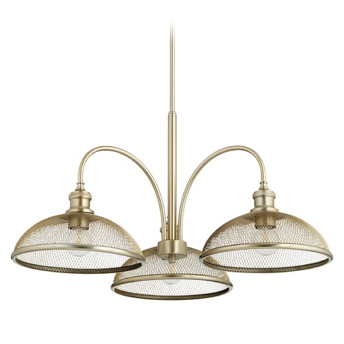 Quorum Lighting Omni Aged Brass Chandelier by Quorum Lighting 6312-3-80