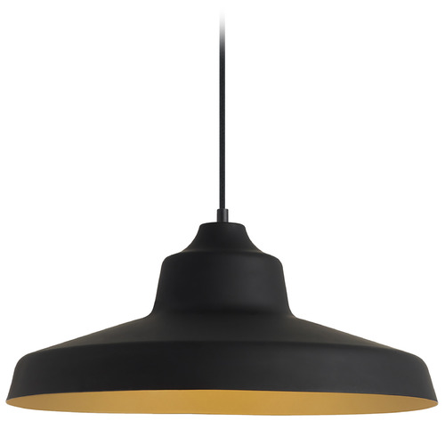 Visual Comfort Modern Collection Zevo LED Pendant in Black & Gold by Visual Comfort Modern 700TDZVOBG-LED930
