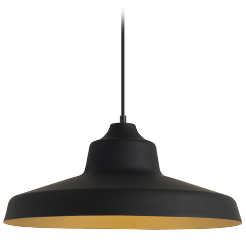 Zevo LED Pendant in Black & Gold by Visual Comfort Modern