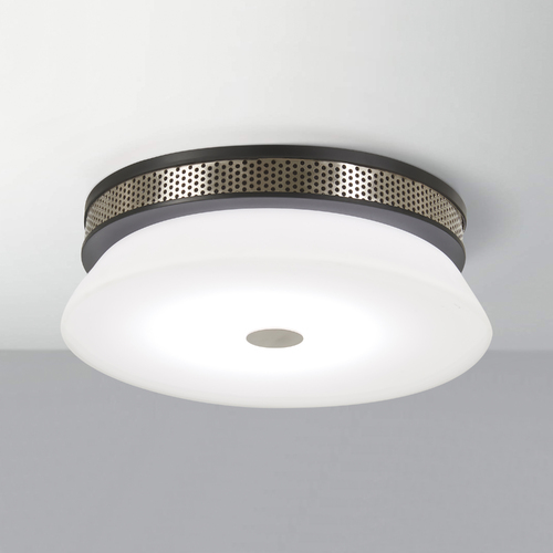 George Kovacs Lighting Tauten 15-Inch LED Flush Mount in Coal & Nickel by George Kovacs P955-691-L