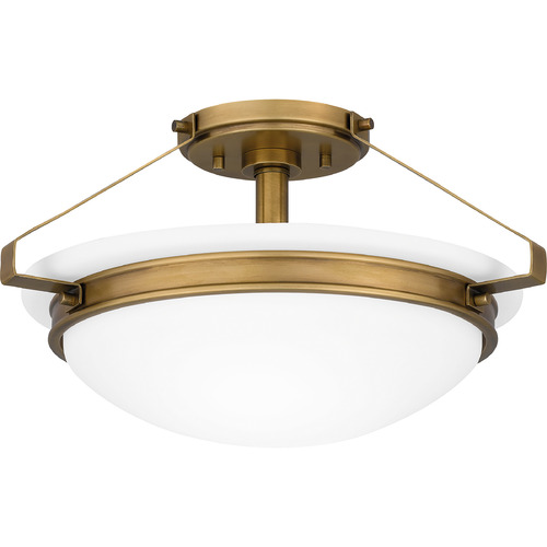 Elderwood Semi-Flush Mount in Weathered Brass by Quoizel Lighting