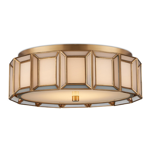 Currey and Company Daze Antique Brass LED Flushmount Light