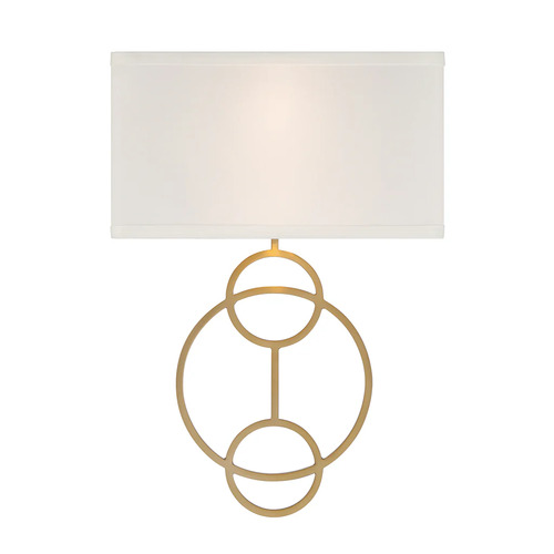 Laurel 2-Light Wall Sconce in Vibrant Gold with White by Crystorama