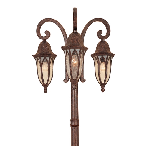 Designers Fountain Lighting Three Light Copper Post Light with Clear Glass - Post Included 20613-BAC