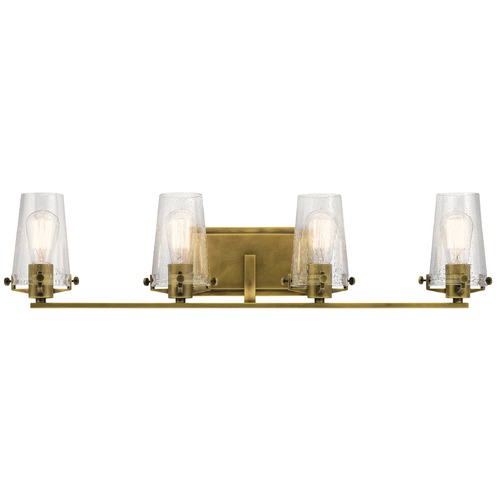 Kichler Lighting Seeded Glass Bathroom Light Brass by Kichler Lighting 45298NBR