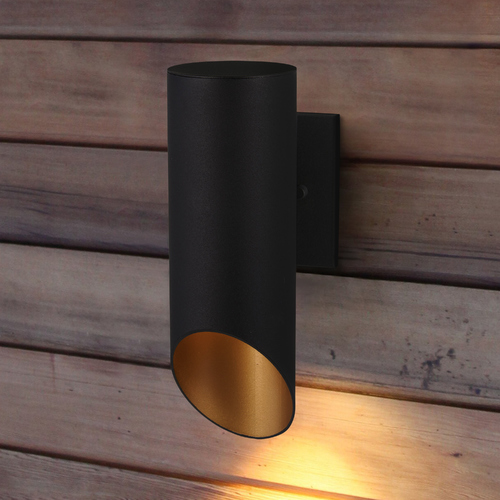 Pineview Slope Black with Gold Outdoor Wall Light by Minka Lavery