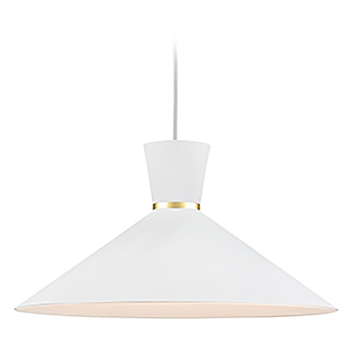 Kuzco Lighting Vanderbilt White & Gold Pendant by Kuzco Lighting 493216-WH/GD