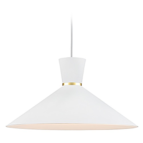 Kuzco Lighting Vanderbilt White & Gold Pendant by Kuzco Lighting 493216-WH/GD