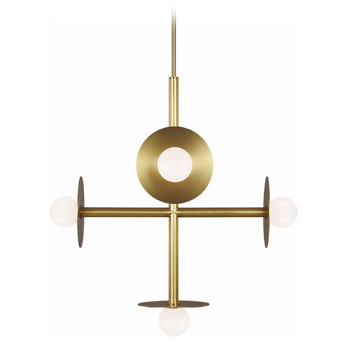 Visual Comfort Studio Collection Kelly Wearstler Nodes Burnished Brass Chandelier