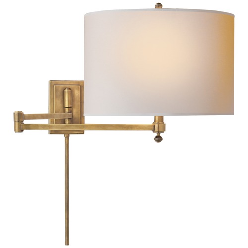 Visual Comfort Signature Collection Thomas OBrien Hudson Swing Arm in Antique Brass by Visual Comfort Signature TOB2204HABNP