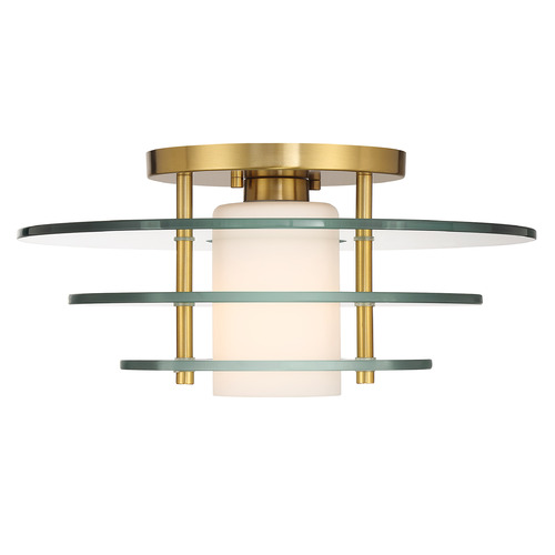 Savoy House Lighting Newell Warm Brass Semi-Flushmount Light