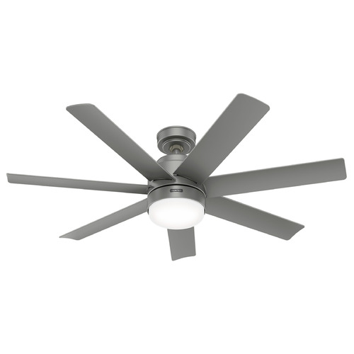 Hunter Fan Company Brazos Matte Silver LED Ceiling Fan with Light