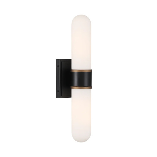 Crystorama Lighting Brian Patrick Flynn Capsule Wall Sconce in Black & Gold by Crystorama CAP-8512-MK-TG