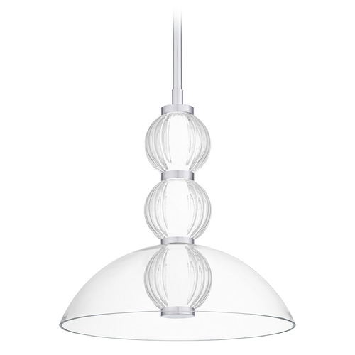 Quoizel Lighting Elway Polished Chrome LED Pendant Light with Globe Shade