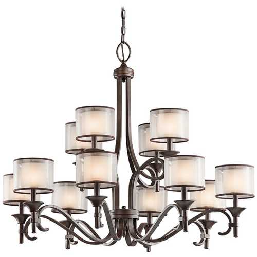 Kichler Lighting Lacey 12-Light Chandelier in Mission Bronze  by Kichler Lighting 42383MIZ