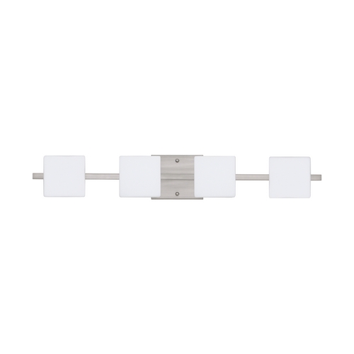 Besa Lighting Modern Bathroom Light White Glass Satin Nickel by Besa Lighting 4WS-773507-SN