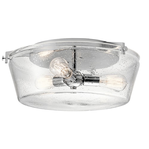 Kichler Lighting Seeded Glass Flushmount Light Chrome Kichler Lighting 45299CH