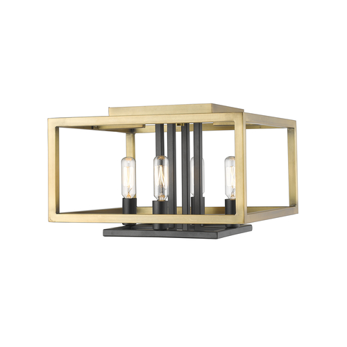 Z-Lite Quadra Olde Brass & Bronze Flush Mount by Z-Lite 456F-OBR-BRZ