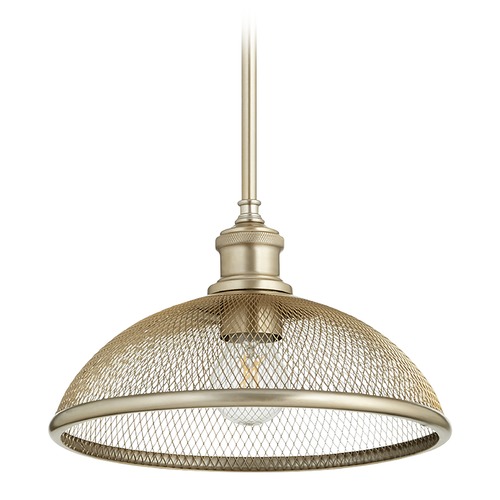Quorum Lighting Quorum Lighting Omni Aged Brass Pendant Light with Bowl / Dome Shade 8212-80