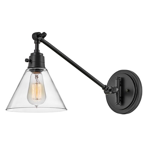 Arti Adjustable Convertible Sconce in Black by Hinkley Lighting