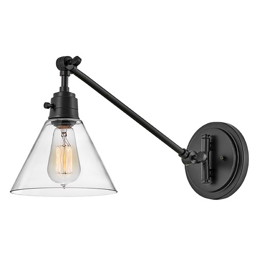 Hinkley Arti Adjustable Convertible Sconce in Black by Hinkley Lighting 3690BK-CL