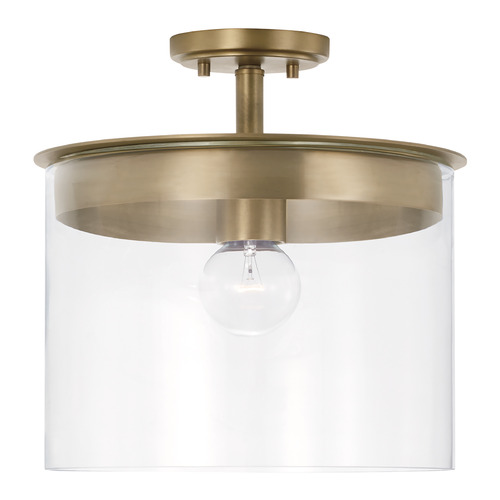HomePlace by Capital Lighting Mason Small Dual Mount Pendant in Aged Brass by HomePlace Lighting 246812AD