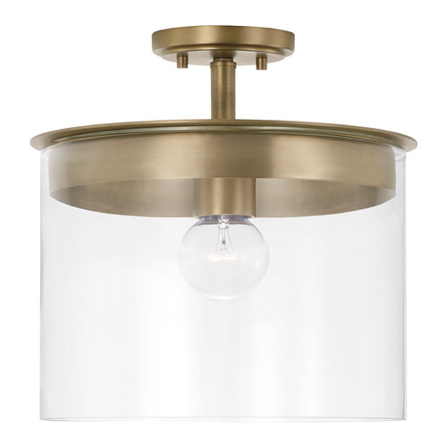 Mason Small Dual Mount Pendant in Aged Brass by HomePlace Lighting
