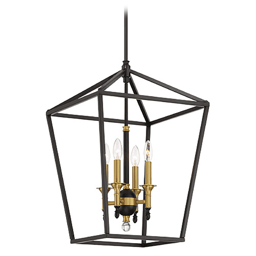 Townhall Coal & Soft Brass Pendant by Minka Lavery