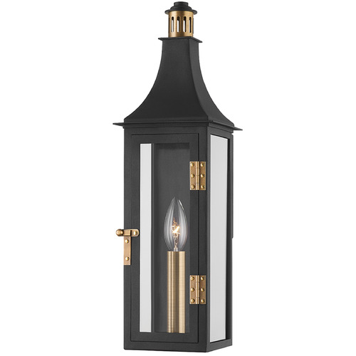 Troy Lighting Troy Lighting Wes Patina Brass & Textured Black Outdoor Wall Light B7819-PBR/TBK