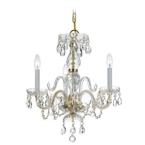 Crystorama Lighting Traditional Crystal Polished Brass Crystal Chandelier