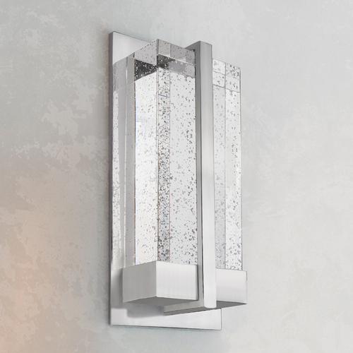 Modern Brushed Nickel LED Sconce with Bubble Shade 3000K 250LM by Kuzco Lighting