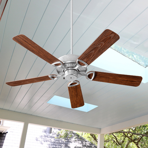 Estate Patio Galvanized Ceiling Fan Without Light by Quorum Lighting