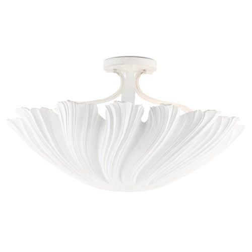 Currey and Company Lighting Hadley Semi Flush in Gesso White by Currey & Company 9000-0466