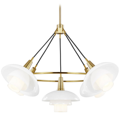 Visual Comfort Studio Collection Ellen Degeneres Rossie Burnished Brass Chandelier