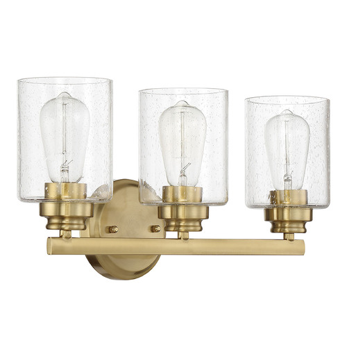 Craftmade Lighting Bolden Satin Brass Bathroom Light by Craftmade Lighting 50503-SB