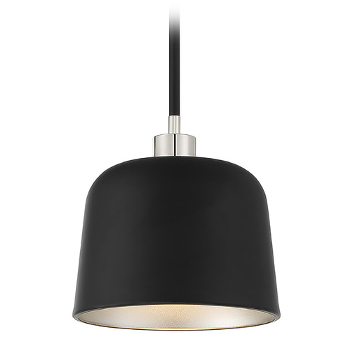 Meridian 9-Inch Mini Pendant in Matte Black & Polished Nickel by Meridian M70118MBKPN